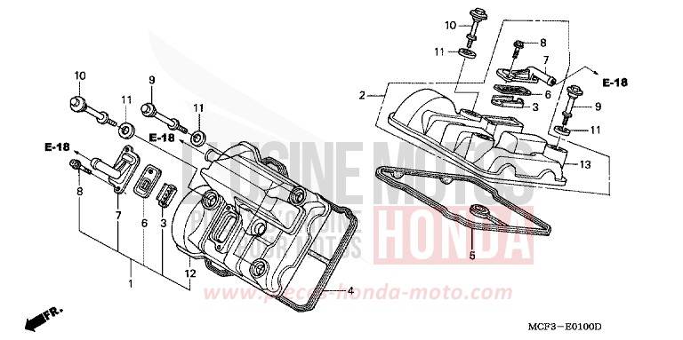 COUVERCLE DE CULASSE de VTR1000 SP-2 BLACK (NH1E) de 2004